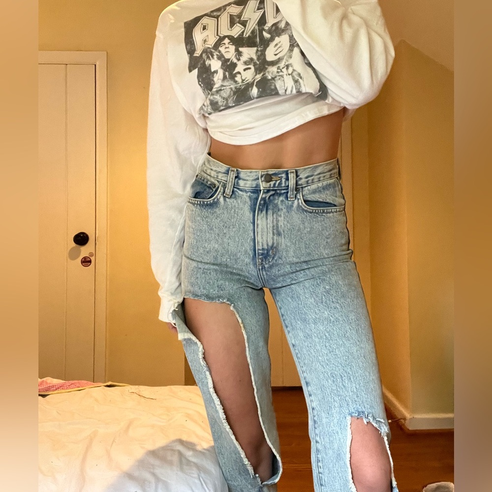 Carmar Denim Distressed Cut Out Jeans Size 25